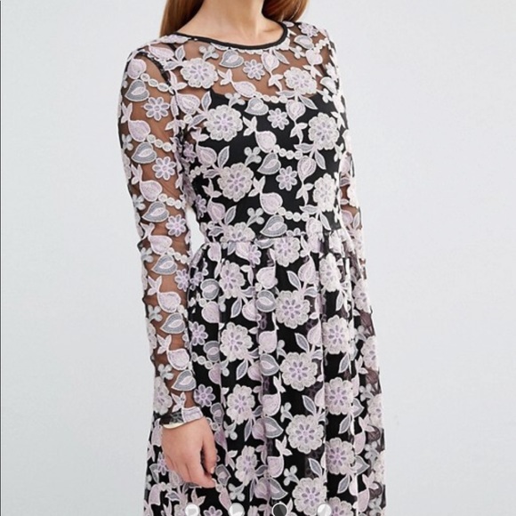 ASOS True Decadence Embroidered Lace Maxi Dress 8P - Picture 3 of 8